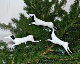 Decoração de árvore de Natal cachorro branco no clipe Bolas de árvore de Natal Bolas de árvore de Natal Árvore de Natal gasto Caçador de cachorro Natal nostalgia branco