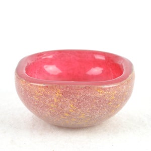 Bol Venini Carlo Scarpa " Sommerso a bollicine " vers 1934 Verre de Murano à la feuille d'or Bol en verre Italie bulles d'air soufflé à la bouche or