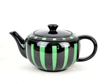 large teapot jug Hedwig Bollhagen 30s 40s black green art deco vintage design country house rockabilly coffee tea crockery