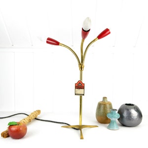 Rare tripod mini floor lamp table lamp 50s lamp light design mid century Brocante living room table lamp bag lamp Rockabilly