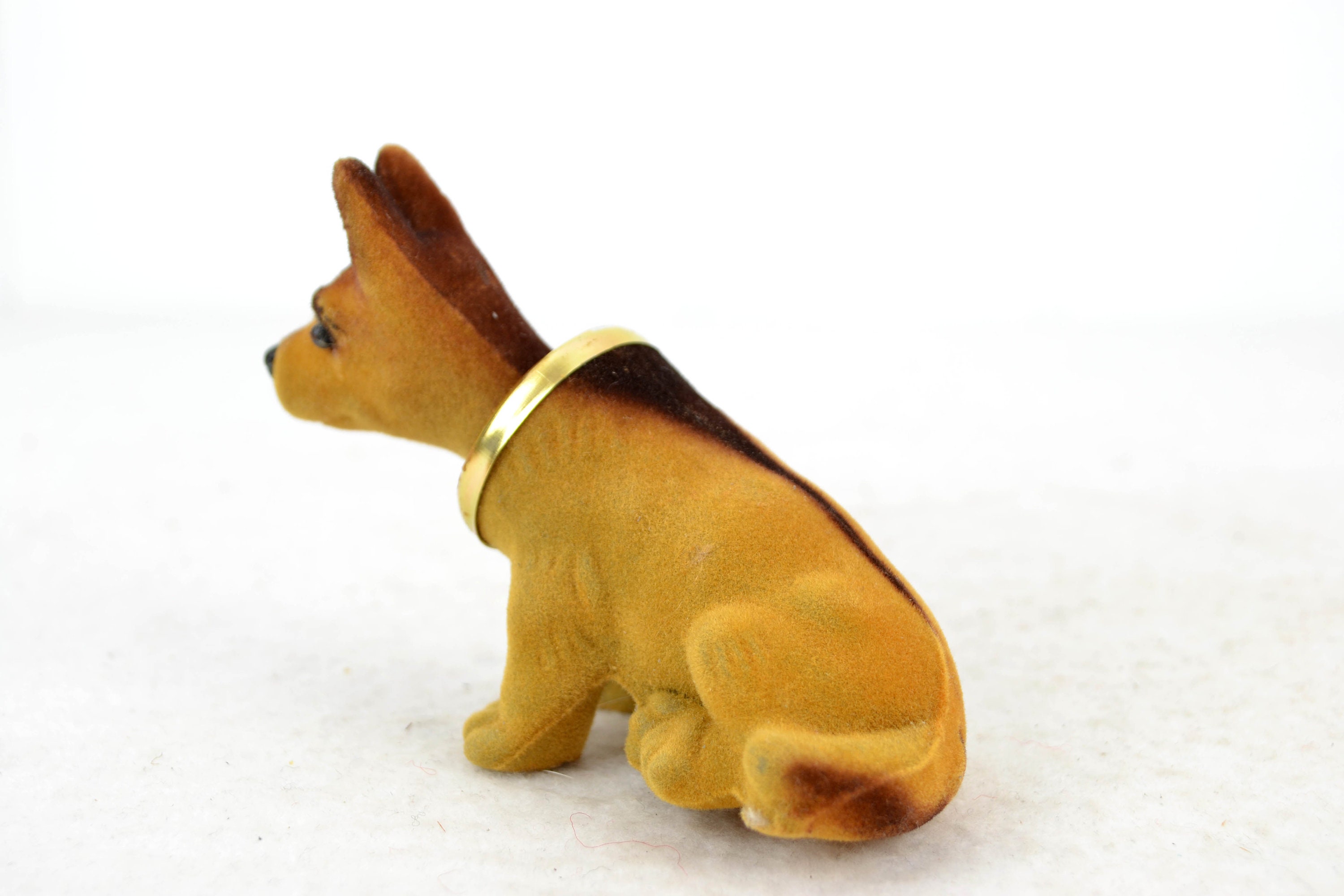 Wackelkopf Hund Terrier Foxterrier Figur Beflockt Tuchstaub Tier