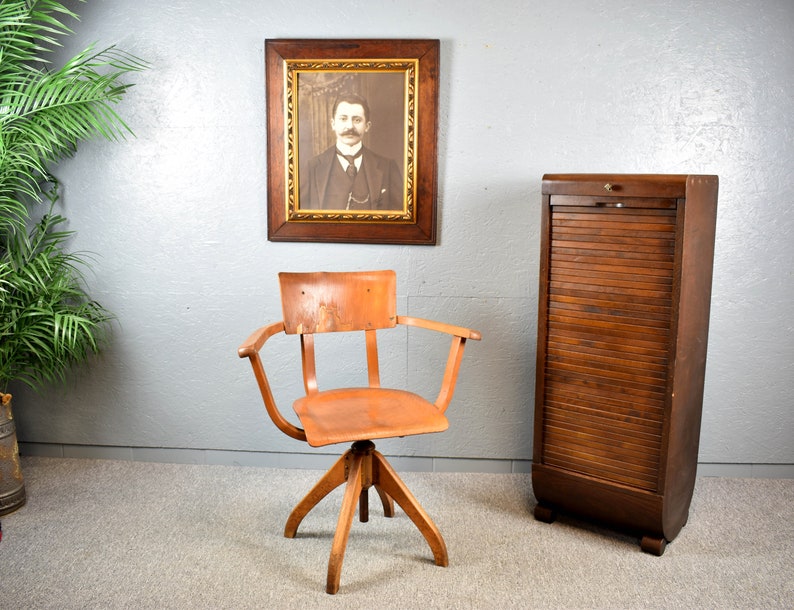 Ama Elastik factory chair DRGM 1930s German architect's chair industrial design chair factory vintage office chair desk chair image 1