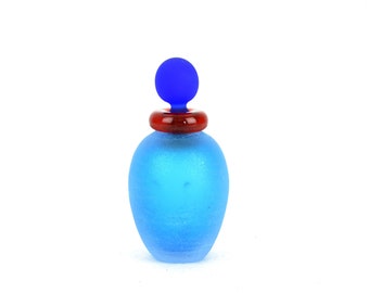 Murano Franco Moretti Perfume Bottle Signed Sanded 1980s 6