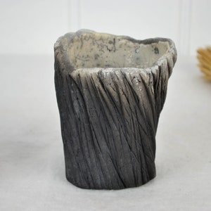 Studiokeramik Vase Keramikvase Blumenvase Studio Keramik Design pottery Vintage Modern Retro Baumstamm Krakelee