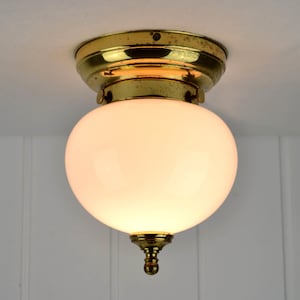 Ceiling light wall light 50s mid century design brass light opal glass 60s rockabilly vintage lamp kidney table era