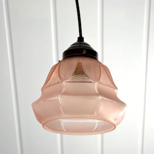 Ceiling lamp Art Deco glass pink relief decor 20s 30s lamp light country house vintage ceiling light brocante design