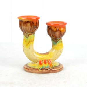 Art Deco candlestick Carstens Werkstätten uranium glaze ceramic candlestick 20s 30s Pottery candles candlestick design Brocante Vintage