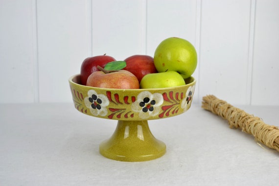Keramik Aufsatzschale DDR Schale Obstschale Vintage Design Modern Schüssel Servierschale Pottery Retro Brocante fat lava 60er