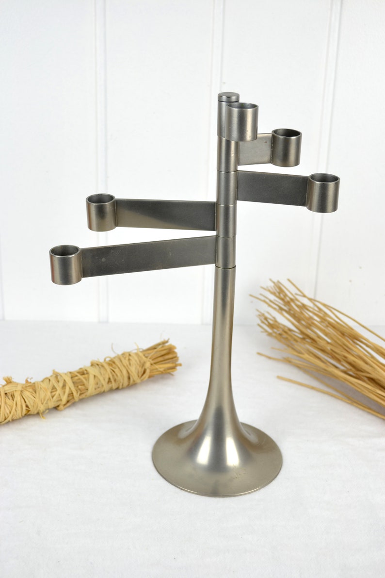 Design candlestick stainless steel candlestick candle holder 60s 70s chandelier candle holder candlestick space mid century space tulip foot