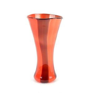 Lauscha Glasvase Greiner im Stile von Fulvio Bianconi für Venini Murano Glas Mundgeblasen 50er 60er mid century