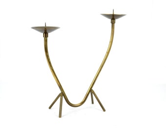 Brass candlestick 50s mid century design candlesticks candles vintage candlesticks handmade arts and crafts