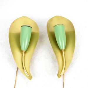 2 wall lamps 50s 60s tulip-shaped mid century design wall lights lamp rockabilly bag lamp vintage lamp kidney table era