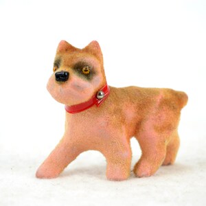 Dog bulldog figure Wagner for Max Carl flocked cloth dust animal vintage design collector artist protection toy souvenir 50s 60s
