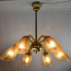 Bag lamp mid century design lamp 50s 60s lamp ceiling lamp lights german chandelier vintage glass brocante rockabilly