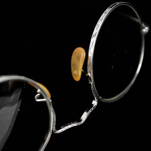 Bausch & Lomb Brille 1/10 12K GF um 1920 1930 Gold filled mit Etui Nickel Nickelbrille Gespinstbügel antik rund oval Bild 10