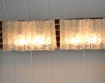 Doria Design Leuchte Kristallglas Eisglas Wandlampe Wandleuchte mid century 60er Modern chandelier Kristall Glas