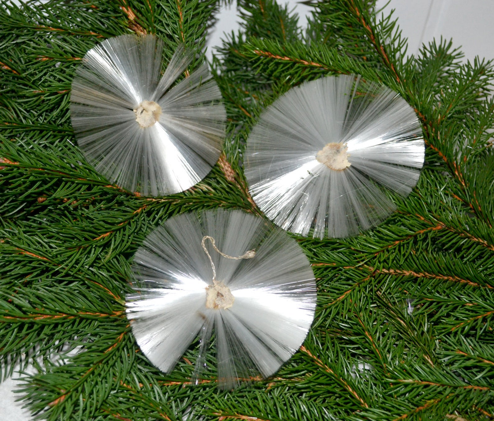 Christbaumschmuck 3 Engelshaar mit Oblate um 1910 Christbaum Etsy
