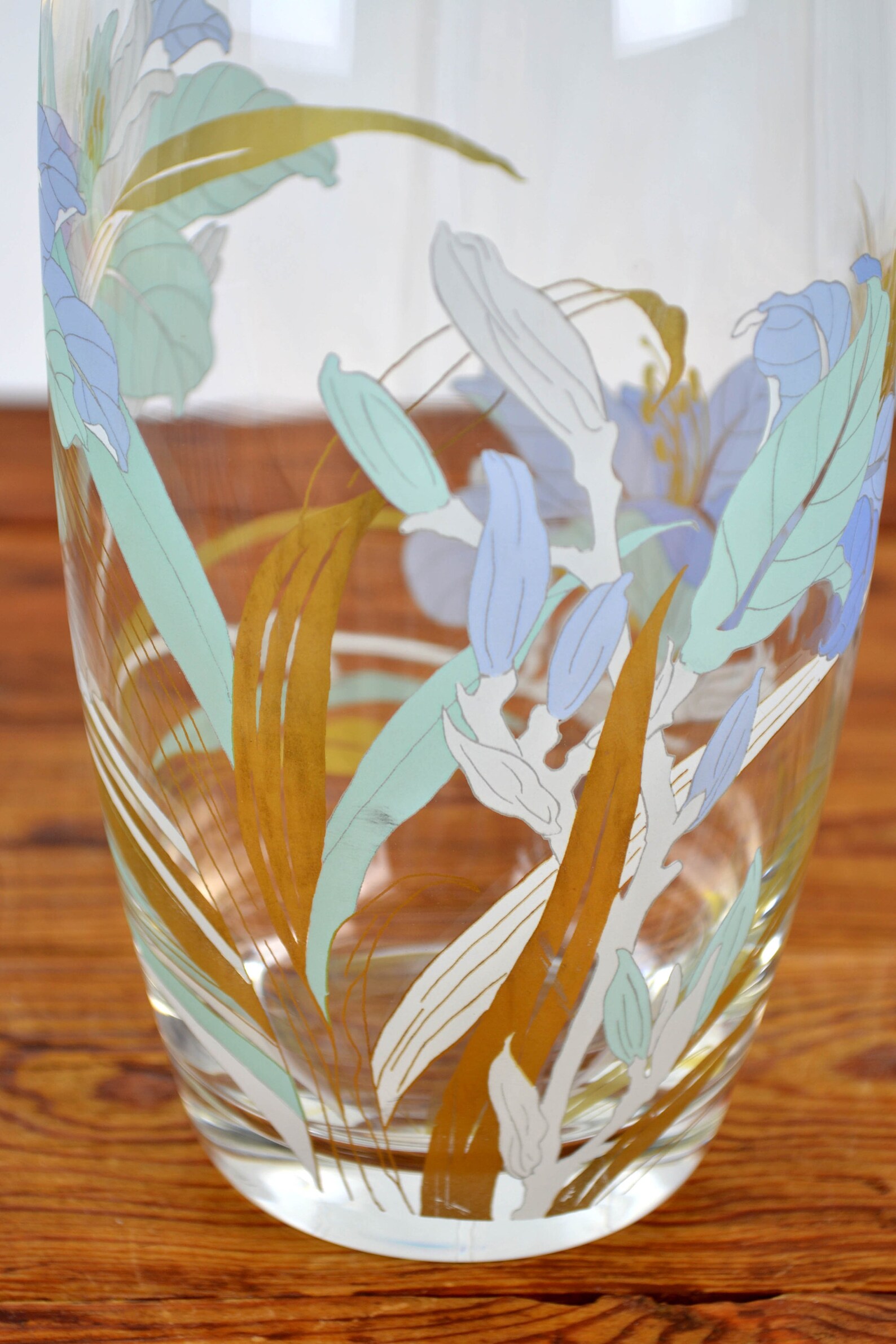 Rosenthal Glass Vase Lilies Glass Vase 70s 80s Modern Flower Etsy