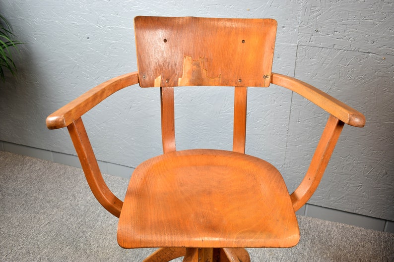Ama Elastik factory chair DRGM 1930s German architect's chair industrial design chair factory vintage office chair desk chair image 4