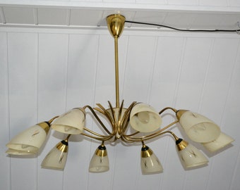 50er 60er Tütenlampe mid century Rockabilly Deckenlampe Spider Lampe Leuchte ceiling lamp Lights german chandelier Design Sputnik Space