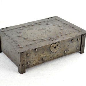 Metal box trench work around 1914 1915 iron chased riveted box vintage design brutalist burnished
