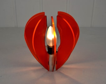 Wandlampe DDR Space Age Design Erich Klemm Leuchte Lampe 60er 70er Orange Plastik Brocante Beleuchtung nostalgie Kunststoff