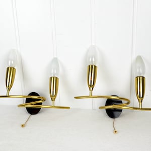 2 wall lamps 50s 60s mid century design wall lights light rockabilly bag lamp vintage lamp kidney table era