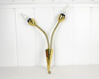Wandlampe Biegearm Schwanenhals 50er 60er mid century NOS Design Messing Leuchte Rockabilly Tütenlampe Vintage Lampe Nierentisch Ära