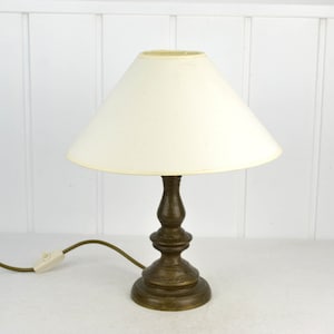 Bronze table lamp brutalism 60s mid century table lamp lamp design 50s bedside lamp linen shade