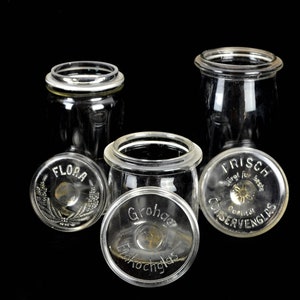 3 Storage Jars Grohag Flora Fresh Preserving Jar Preserving Jar Art Deco 20s 30s Vintage Glass Container Storage Spices Kitchen Ingredients