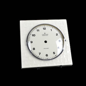 Wall clock case Junghans electronic ATO-MAT without clockwork Vintage decoration Pottery relief decor pattern