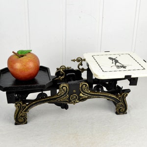 antique scales beam scales 3 kg putto ceramic plate merchant scales market scales cast iron brass kitchen scales decoration