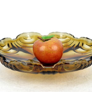 Josef Inwald Serving Bowl 30s Art Deco Amber Czech Bohemia Bowl Glass Bowl Serving Bowl Fruit Bowl Design Brocante Vintage