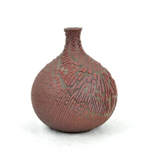 Snake skin ceramic vase in the style of Albert Kiessling studio ceramics vintage design pottery flower vase 50s 60s mid century collector