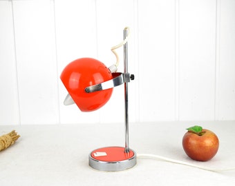 70s bubble table lamp ball lamp design lamp desk lamp brocante red height adjustable