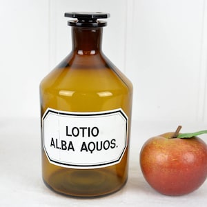 old pharmacy bottle Lotio Alba Aquos 1 liter glass bottle pharmacy laboratory bottle storage vintage vessel glass bottle decoration kitchen