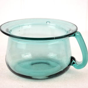 Grandma&#39;s pressed glass slide chamber pot blue glass country house shabby decoration flower pot pot garden decoration brocante