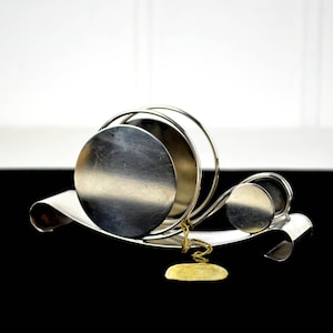 WMF Serviettenhalter Art Deco Bierdeckelhalter Messing Versilbert 30er 40er Untersetzer Halter Metall Design
