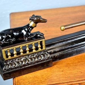 antique dogs chimney andiron fire dogs English English Pointer 1880 1900 iron brass fireplace mantel 19th century