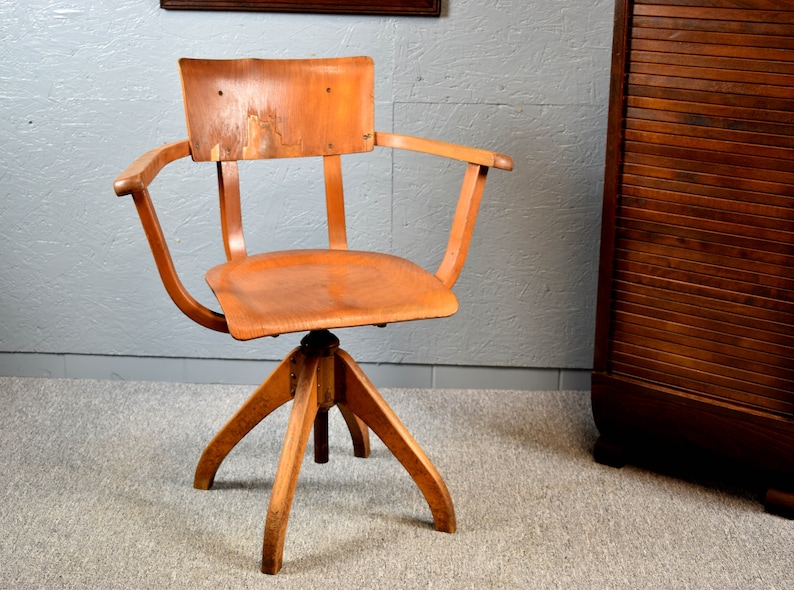 Ama Elastik factory chair DRGM 1930s German architect's chair industrial design chair factory vintage office chair desk chair image 2