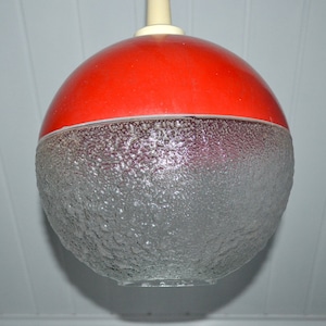 70s Bubble Lamp Space Age Design Lights overhead lamp Lights 1970 Vintage Lamp Glass Red Living room lamp Hanging lamp ball