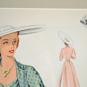 Image des années 50 WEMO mode vêtements modernes de la femme nouvellement encadrés avec style passe-partout milieu du siècle vintage design mural Brocante années 60