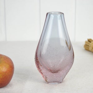 Glass vase studio glass Miroslav Klinger 50s 60s Zelezny Brod Sklo Union Bohemia ZBS art glass vase mouth-blown brocante flower vase design