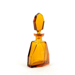 Carafe Decanter Moser Karlsbad 30s Art Deco Amber Crystal Glass Faceted Cut Whiskey Vintage Design Glass Amber