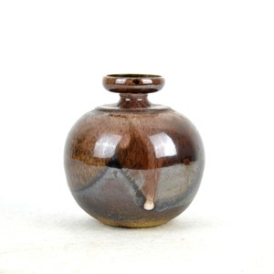 Albert Kiessling vase ceramic brown studio ceramics vintage design AKL Langenhessen Pottery flower vase 50s 60s mid century collector