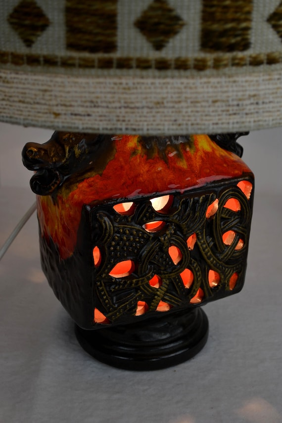Ceramic Table Lamp by Walter Gerhards KG Fat Lava 60s Lamp
