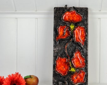 工芸品 Vintage Ruscha Fat Lava Wall Plate West German Fat Lava Wallplate by Ruscha - Maske - 717 / 2