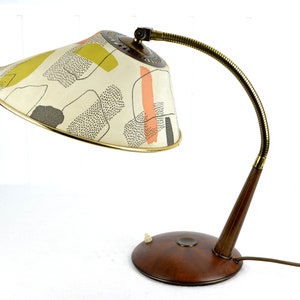 Temde table lamp 50s 60s lamp light teak wood vintage design mid century brocante light table lamp desk office lamp