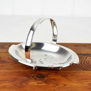 Wellner serving bowl Alpacca heavy silver plated Art Deco handle bowl brass silver plated 20s 30s bowl fruit bowl design brass bowl