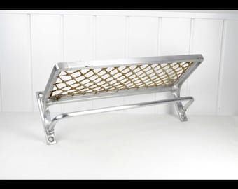 Vintage aluminum coat rack, hat shelf, 1930s/50s, mid-century rockabilly design, vintage nostalgic hallway furniture, hallway storage, decorative item